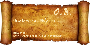 Osztovics Mózes névjegykártya
